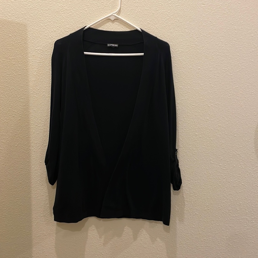 EXPRESS BLACK CARDIGAN AND BOTTON SLEEVES